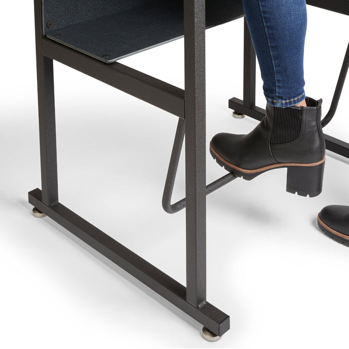 AlphaBetter® Adjustable-Height Stand-Up Desk, 28 x 20" Standard Top and Swinging Footrest Bar | 1201BE