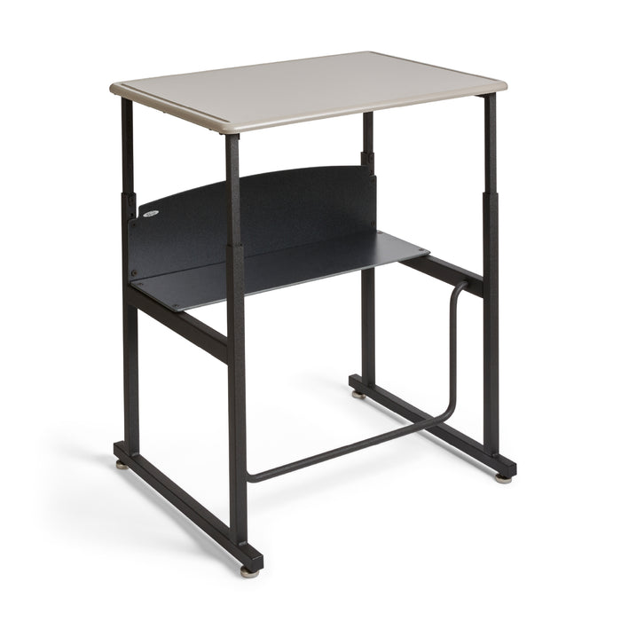 AlphaBetter® Adjustable-Height Stand-Up Desk, 28 x 20" Standard Top and Swinging Footrest Bar | 1201BE