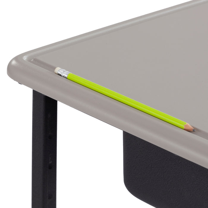 AlphaBetter® Adjustable-Height Stand-Up Desk, 28 x 20" Standard Top, Book Box and Swinging Footrest Bar | 1202BE