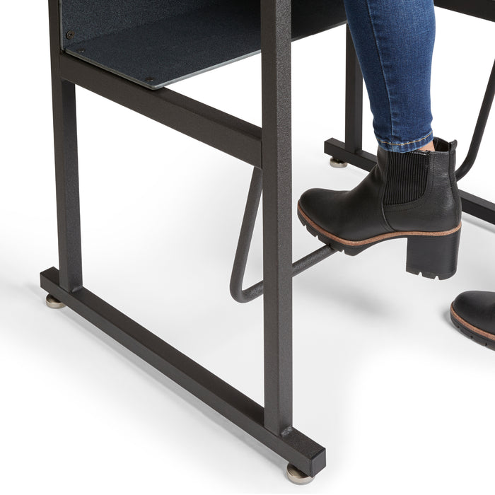 AlphaBetter® Adjustable-Height Stand-Up Desk, 28 x 20" Standard Top, Book Box and Swinging Footrest Bar | 1202BE