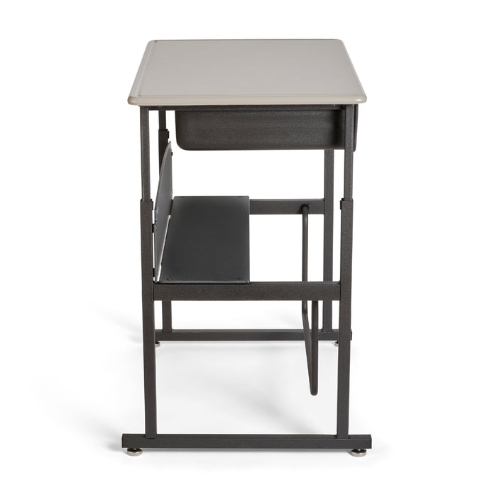 AlphaBetter® Adjustable-Height Stand-Up Desk, 28 x 20" Standard Top, Book Box and Swinging Footrest Bar | 1202BE