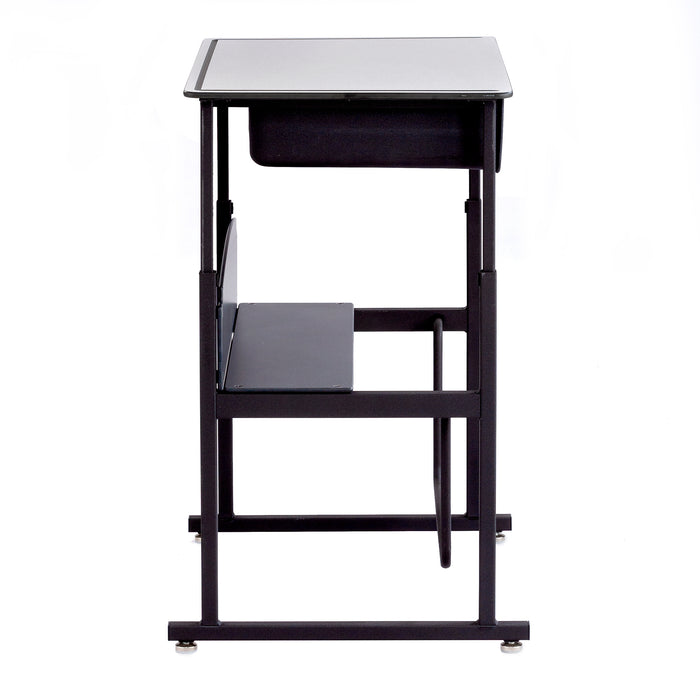AlphaBetter® Adjustable-Height Stand-Up Desk, 28 x 20" Premium or Dry Erase Top, Book Box and Swinging Footrest Bar | 1204
