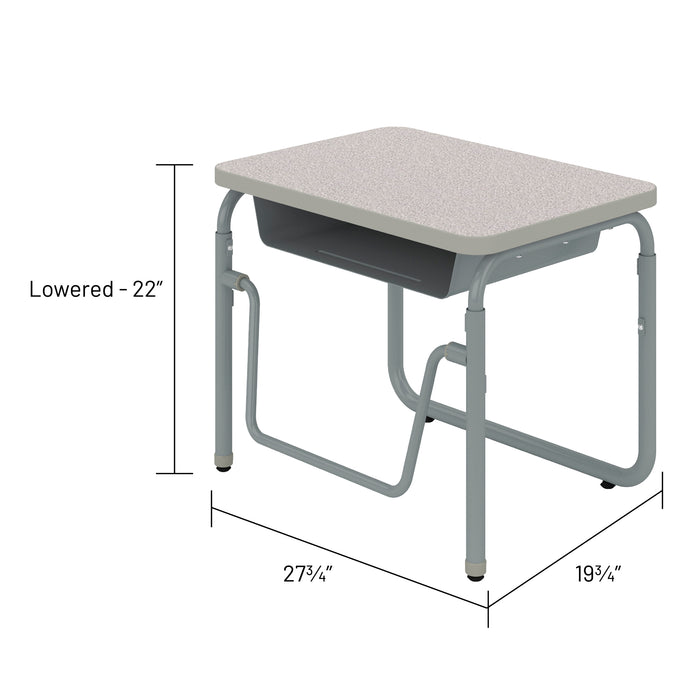 AlphaBetter® 2.0 Height – Adjustable Student Desk with Book Box and Pendulum Bar 22”-30” | 1222