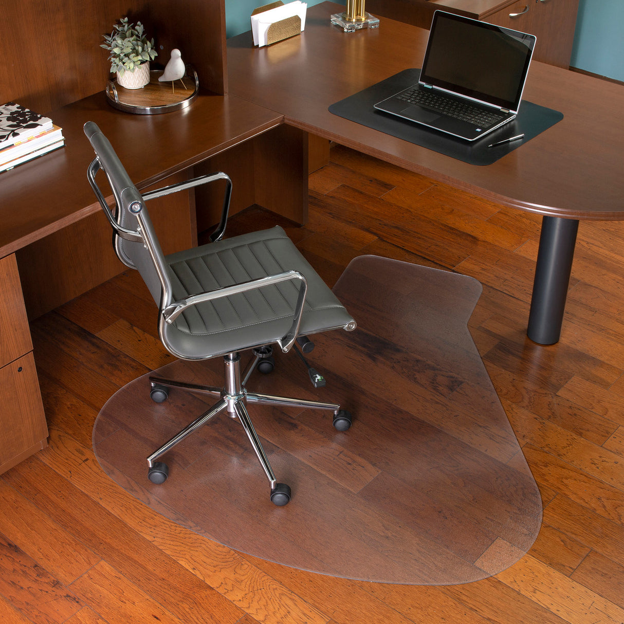 OfficeSource by ES Robbins | Everlife Chair Mat for Hard Floors, 66" x 60" Workstation, Clear | HF6660WS