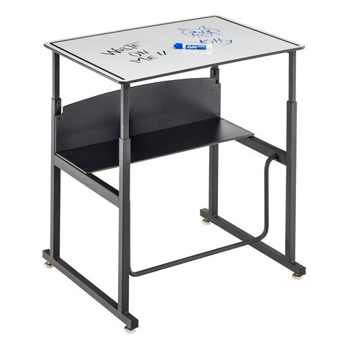 AlphaBetter® Adjustable-Height Stand-Up Desk, 28 x 20" Premium or Dry Erase Top and Swinging Footrest Bar | 1203