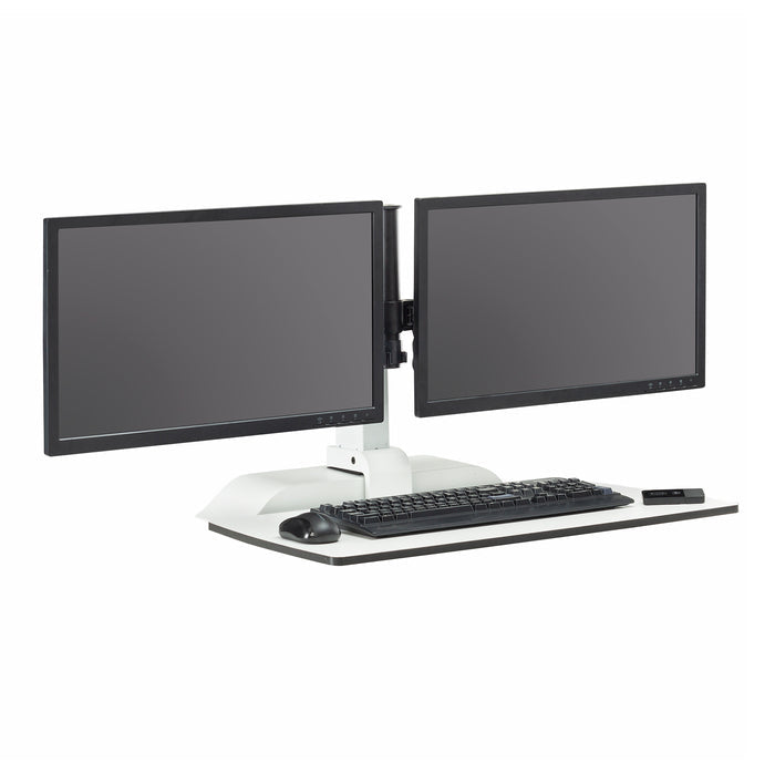 Soar™ by Safco Electric Desktop Sit/Stand – Dual Monitor Arm | 2193WH