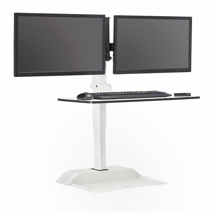Soar™ by Safco Electric Desktop Sit/Stand – Dual Monitor Arm | 2193WH