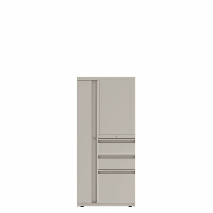 Prime™ 53.6"H Personal Storage Tower, Open Side Shelves, Wardrobe - Left, Box/Box/File - Right | GUSLS4H2424BOPL