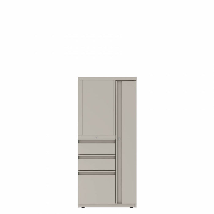 Prime™ 53.6"H Personal Storage Tower, Open Side Shelves, Wardrobe - Left, Box/Box/File - Right | GUSLS4H2424BOPR