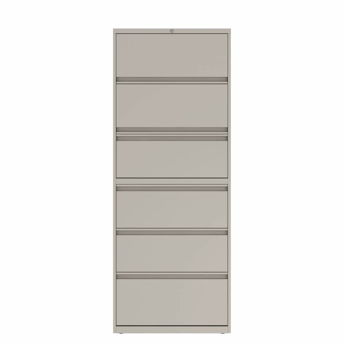 Prime™ 77.6"H Six Drawer Lateral File Cabinet, Posting Shelf, 30"W x 18"D - Two Receding, Four Fixed Front | GULF61G1830P