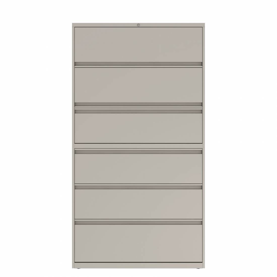Prime™ 77.6"H Six Drawer Lateral File Cabinet, Posting Shelf, 42"W x 18"D - Two Receding, Four Fixed Front | GULF61G1842P