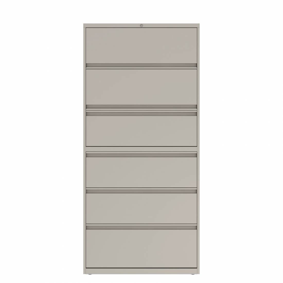 Prime™ 77.6"H Six Drawer Lateral File Cabinet, Posting Shelf, 36"W x 18"D - Two Receding, Four Fixed Front | GULF61G1836P