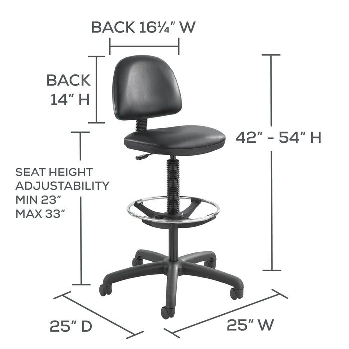 Precision Vinyl Extended-Height Chair with Footring | 3406BL
