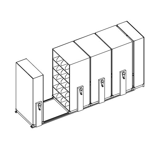 Mobile Lite Typical 17' x 5'; Heavy-Duty Filing, 5-Tier, Locking System, 1,865 LFI | EML4853X