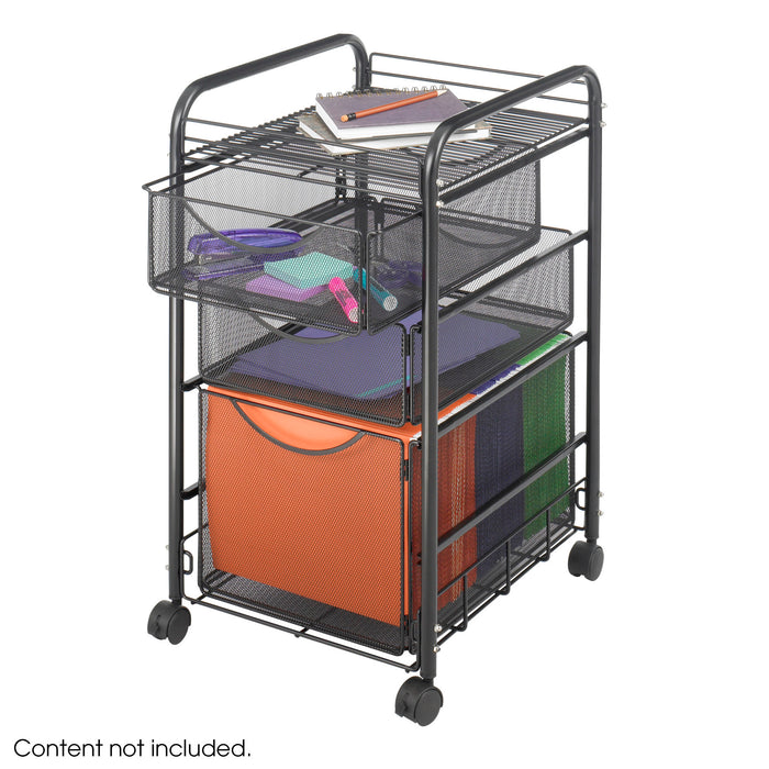 Onyx™ Mesh File Cart with 1 File Drawer and 2 Small Drawers | 5213