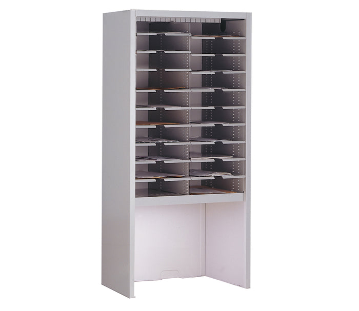 Mailflow Systems Sorter, Closed Back w/ 15" Elevation; 20 Sorting Pockets 15”D without Plexi Doors | SC2448GH