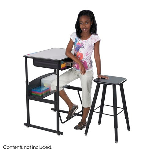AlphaBetter® Adjustable-Height Student Stool with Thermoplastic Seat and Tip-Resistant Base | 1205