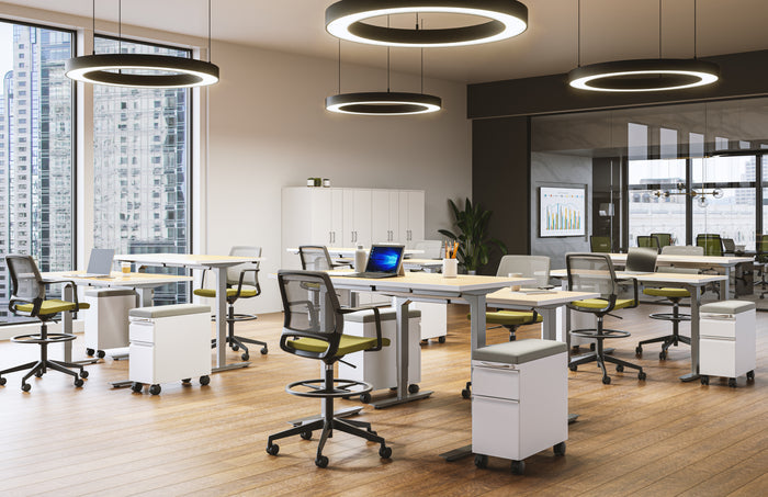 ML-Series Height-Adjustable Table, 24x60 Laminate Top, 3-Stage/2-Leg Base | ML322460