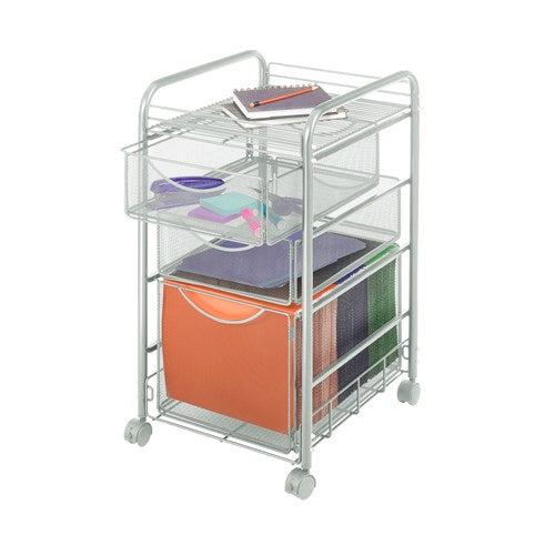 Onyx™ Mesh File Cart with 1 File Drawer and 2 Small Drawers | 5213