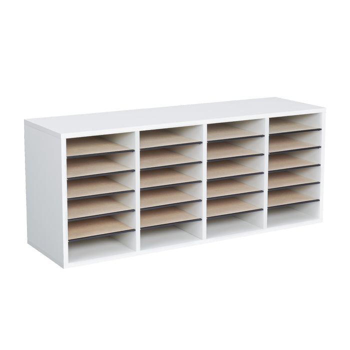 Wood Adjustable Literature Organizer, 24 Compartment | 9423