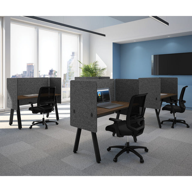 SafeGuard Barrier 30'' x 72'' Acoustic PET Shield with 2 Black Clamps | PLTCPETP3072