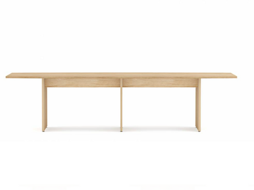 Anywhere 120"W x 36"D Boat Shaped Conference Table with Slab Base & Two Piece Top | TBTLS12036