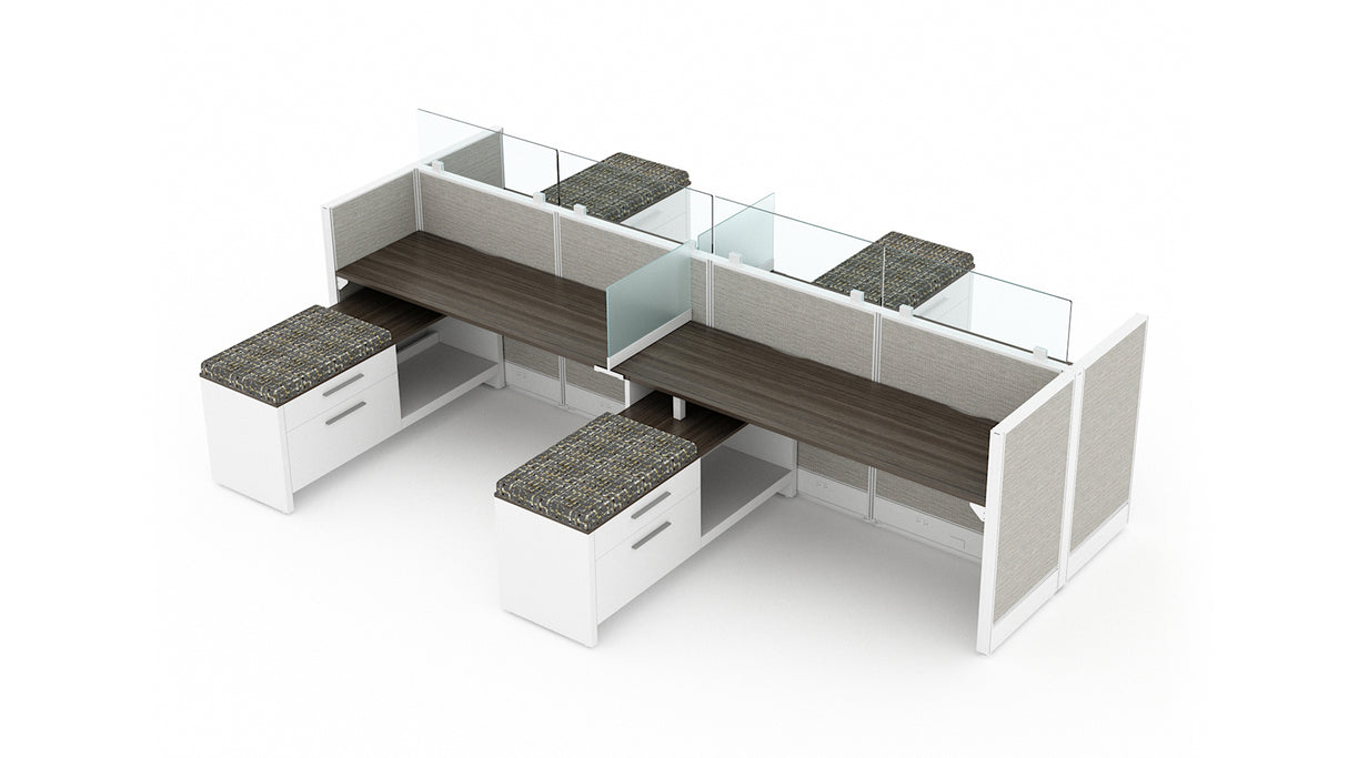 Compile 4 Person 42" H 5'x6' System Typical | CM502W