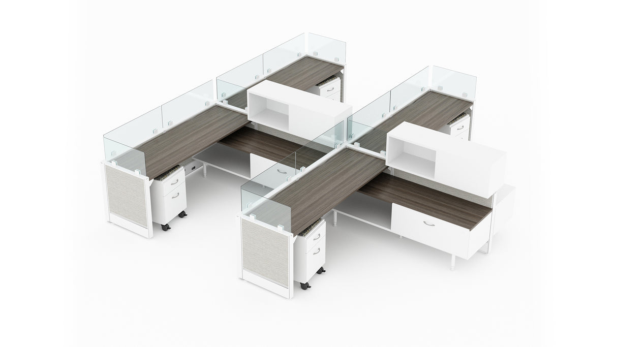 Compile 4 Person 30" H 6'x6' System Typical | CM506