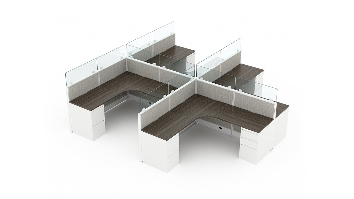 Compile 4 Person 42" H 6'x6' System Typical | CM508W