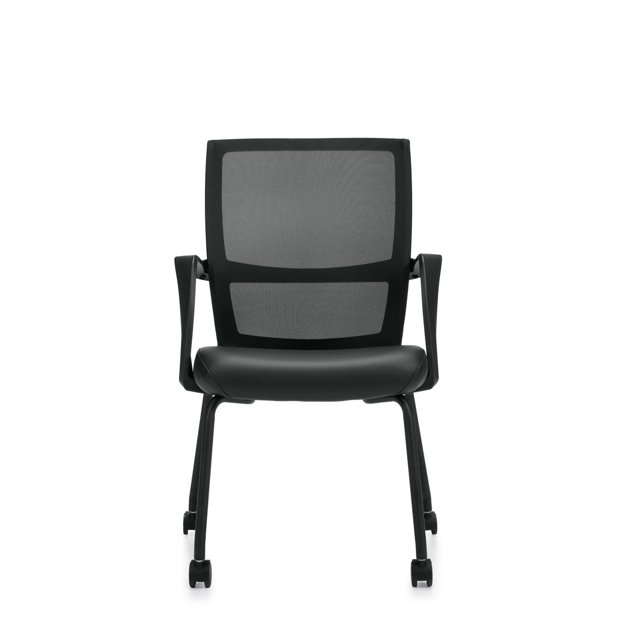 Low Back Mesh Armchair w/ Luxhide Seat | OTG13050B
