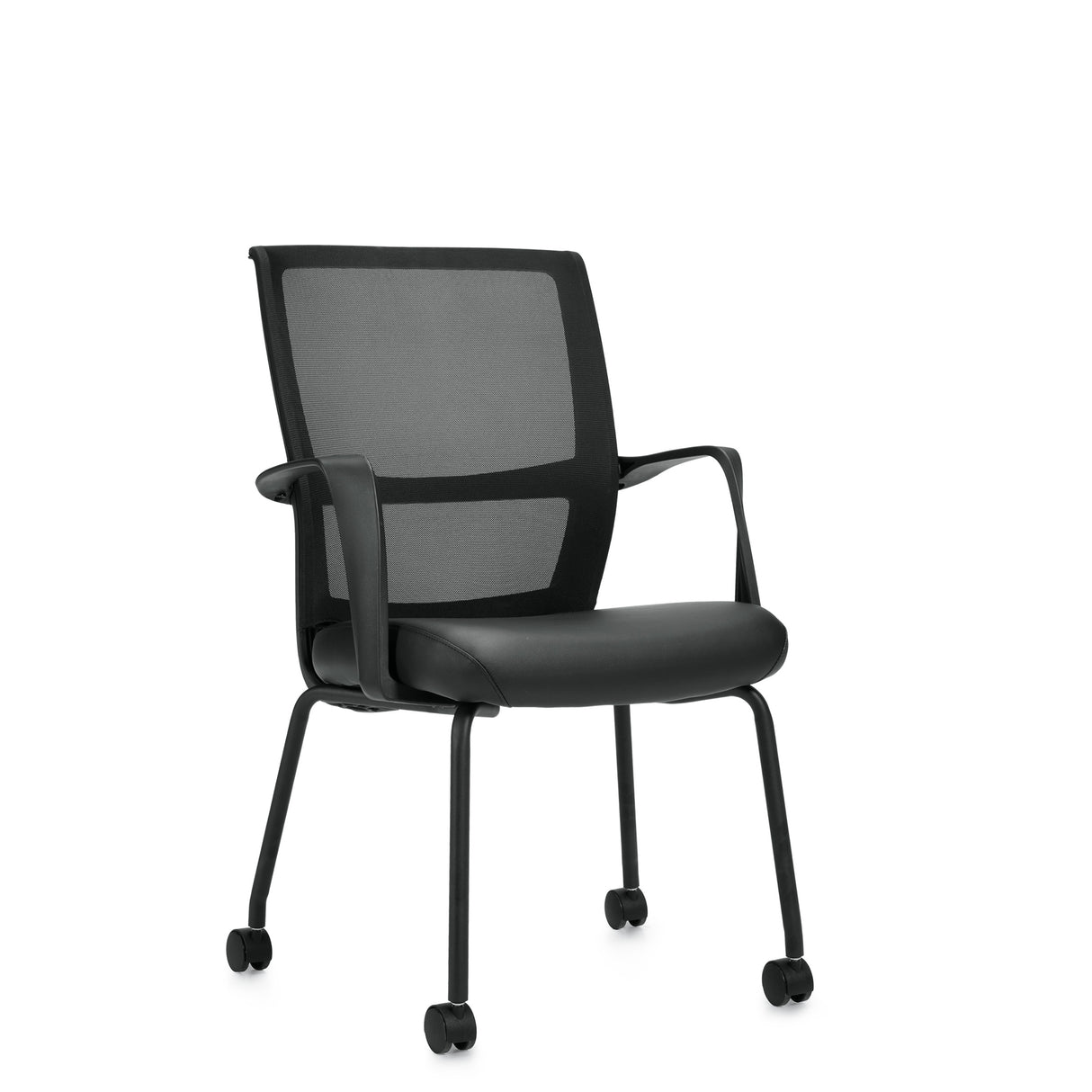 Low Back Mesh Armchair w/ Luxhide Seat | OTG13050B