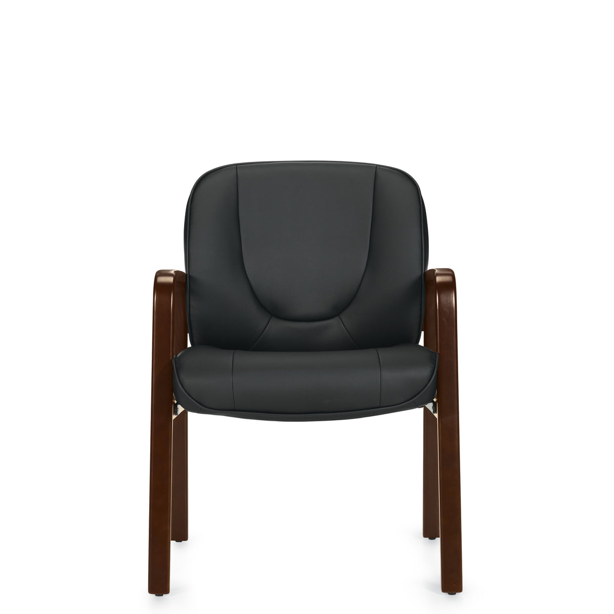 Luxhide Guest Chair with Wood Accents | OTG11770B