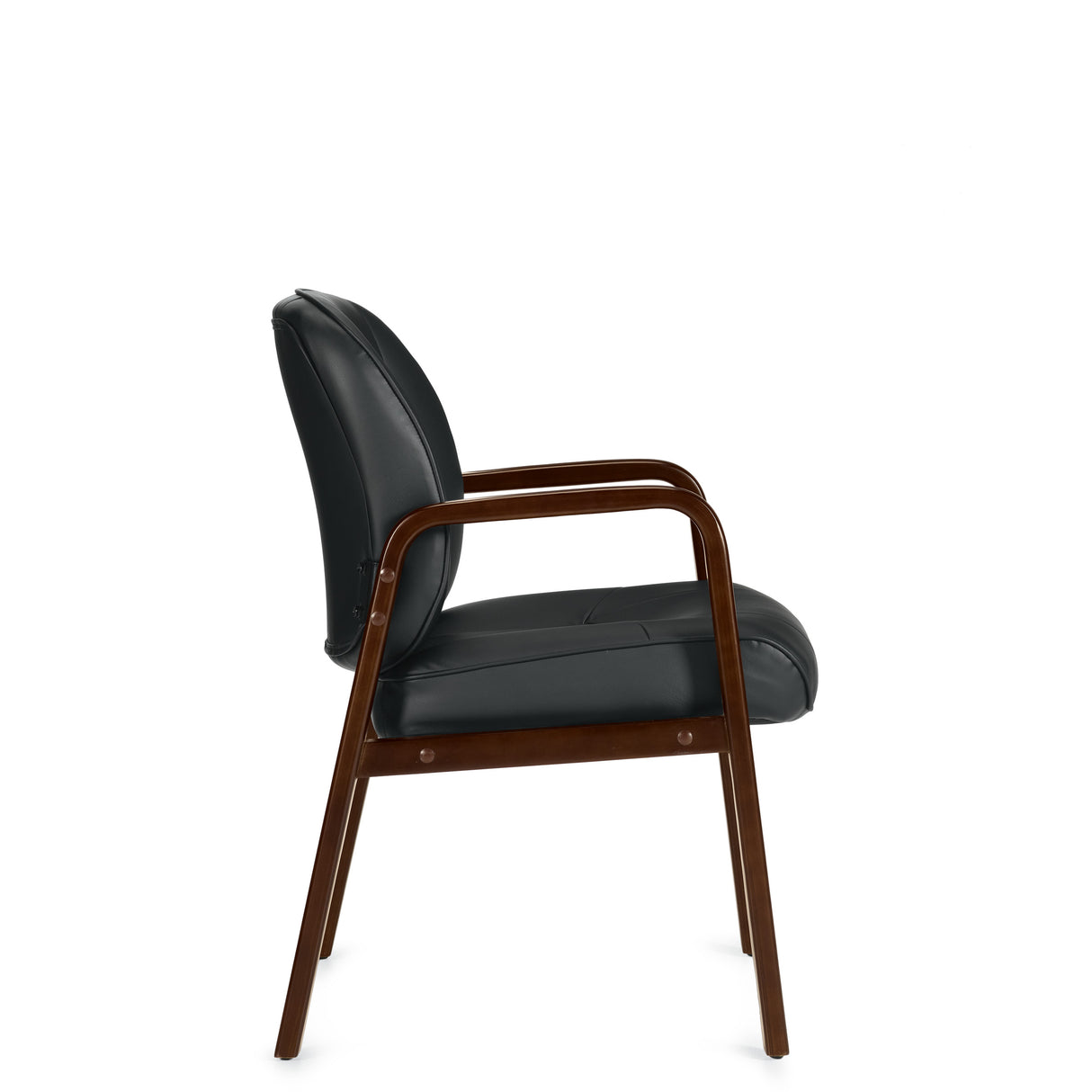 Luxhide Guest Chair with Wood Accents | OTG11770B