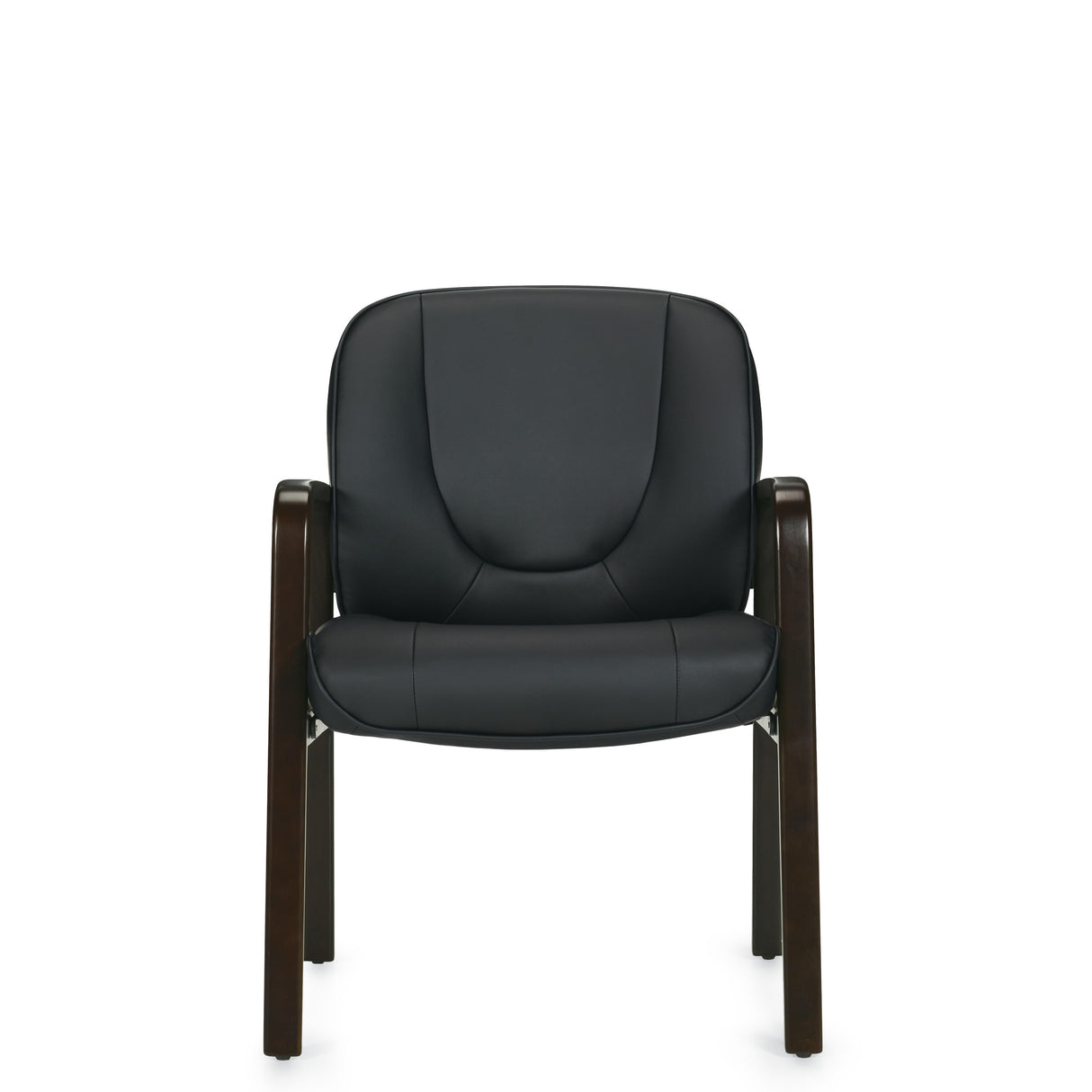 Luxhide Guest Chair with Wood Accents | OTG11770B