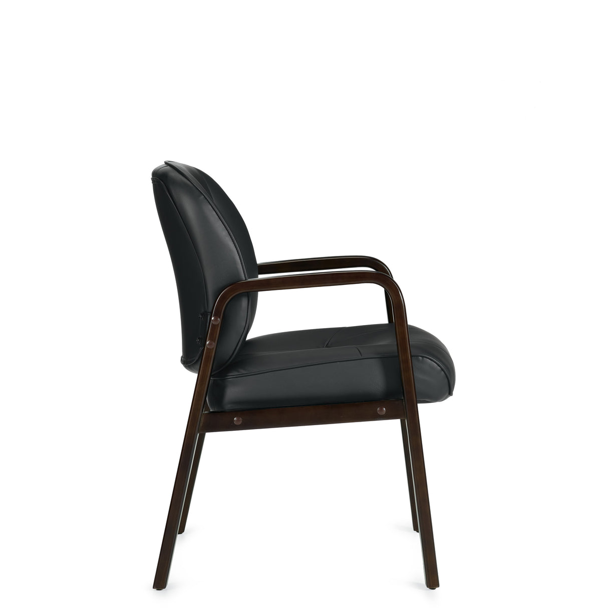 Luxhide Guest Chair with Wood Accents | OTG11770B