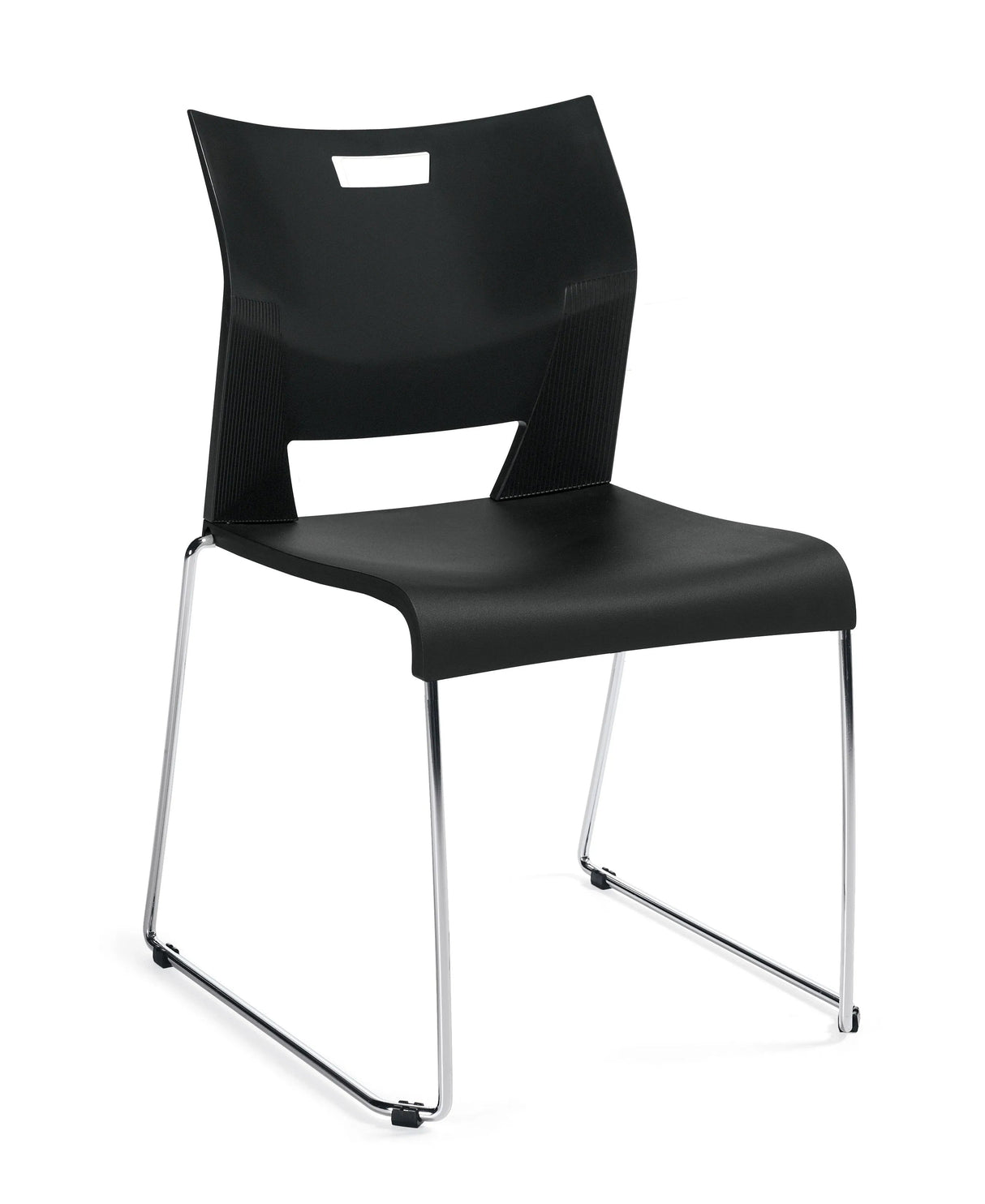 Duet™ Armless Chair with Polypropylene Seat & Back | 6621CH-BLK
