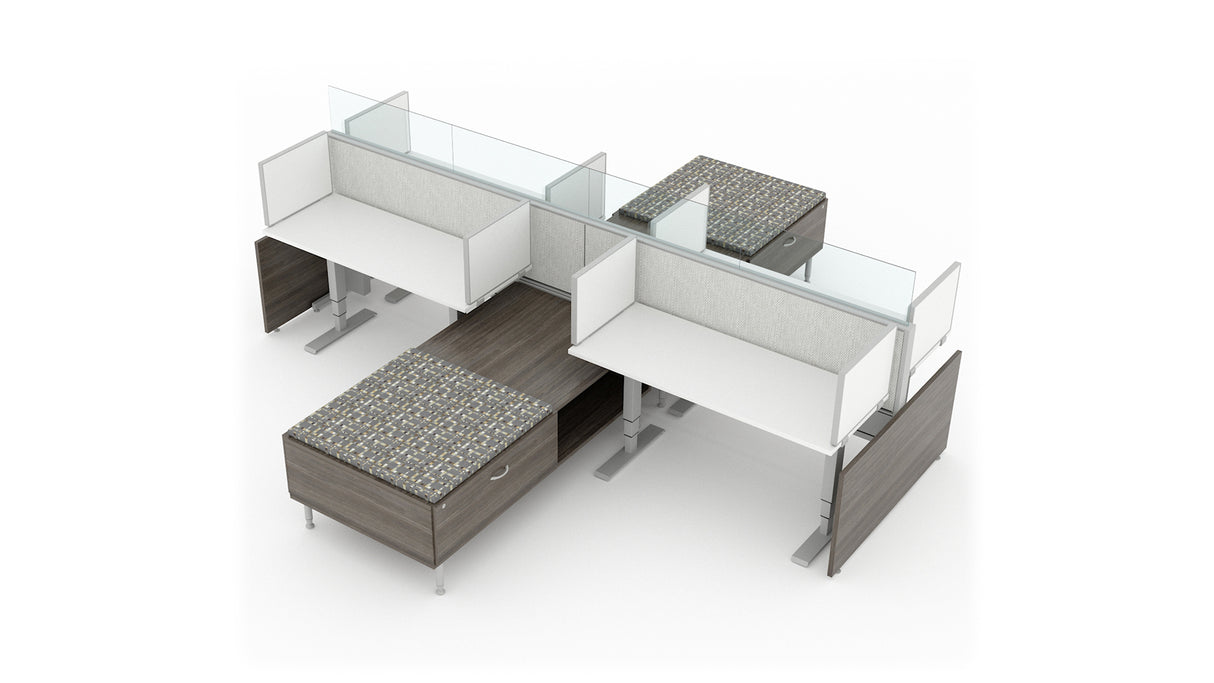 Evolve 4 Person 24" H 72" W Power Beam Typical | EPB513W
