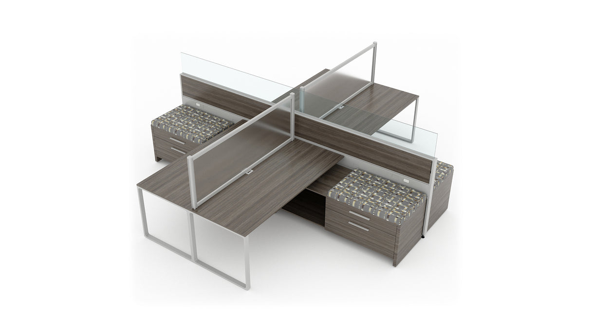 Evolve 4 Person 30" H 72" W Power Beam Typical | EPB521W