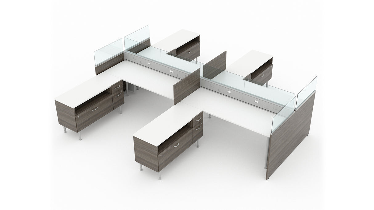 Evolve 4 Person 36" H 72" W Power Beam Typical | EPB527W