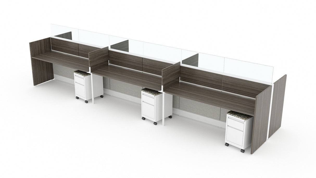 Evolve 6 Person 30" H 2'x6' Workstation Typical | EV501W