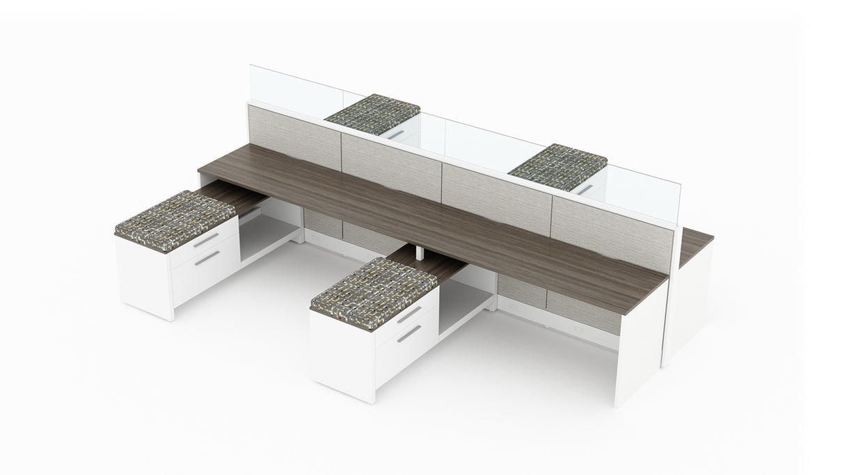 Evolve 4 Person 42" H 5'x6' Workstation Typical | EV502