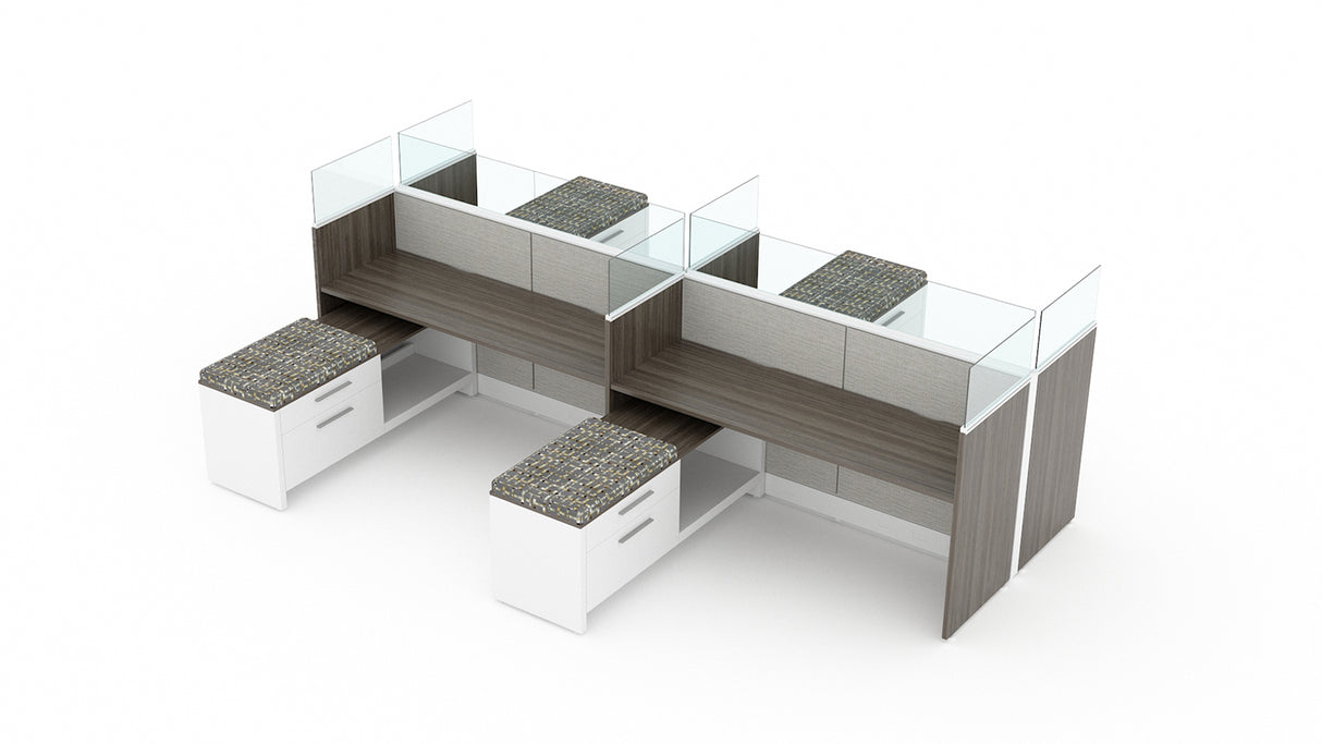 Evolve 4 Person 42" H 5'x6' Workstation Typical | EV502WA