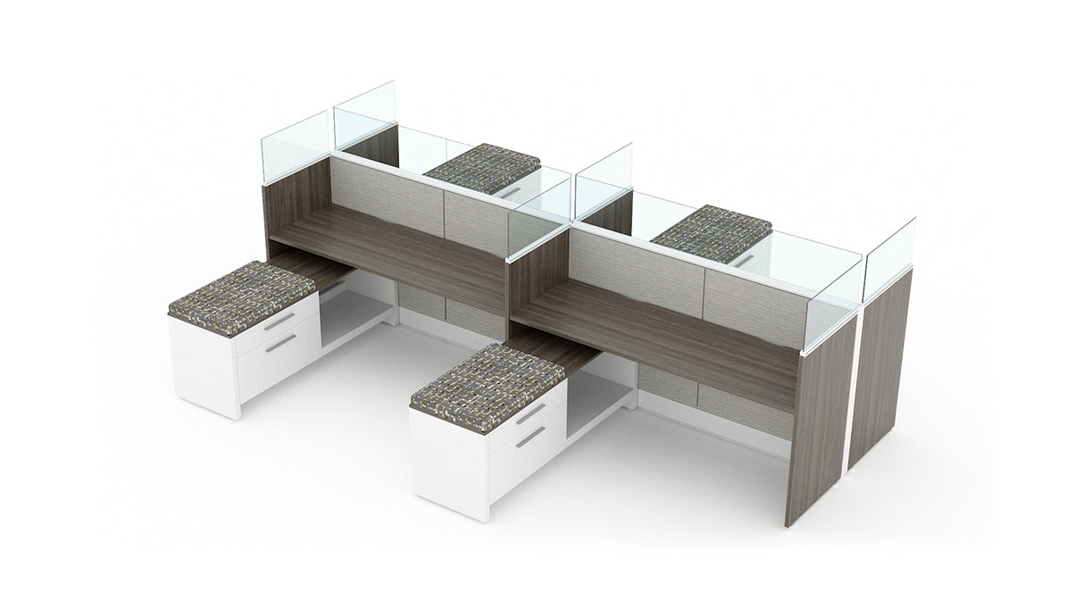 Evolve 4 Person 42" H 5'x6' Workstation Typical | EV502WB