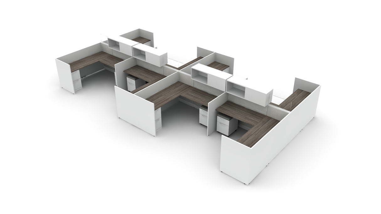 Evolve 8 Person 42" H 5'x6' Workstation Typical | EV505G
