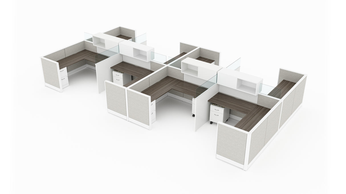 Evolve 8 Person 42" H 6'x6' Workstation Typical | EV505