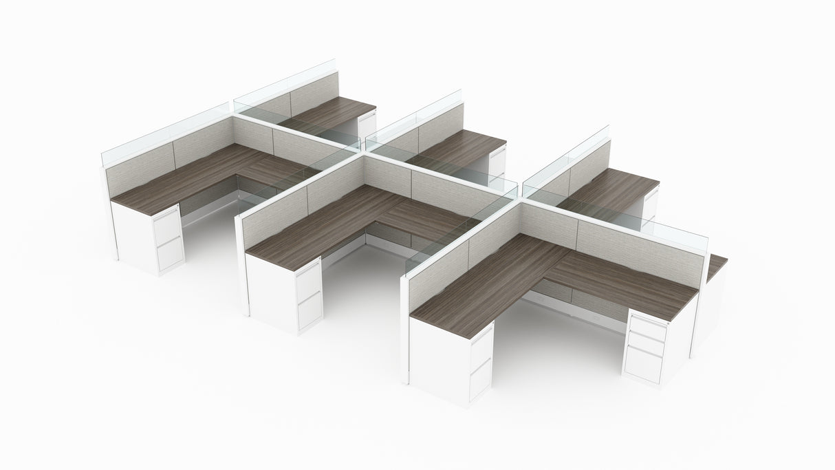 Evolve 6 Person 42" H 6'x6' Workstation Typical | EV509