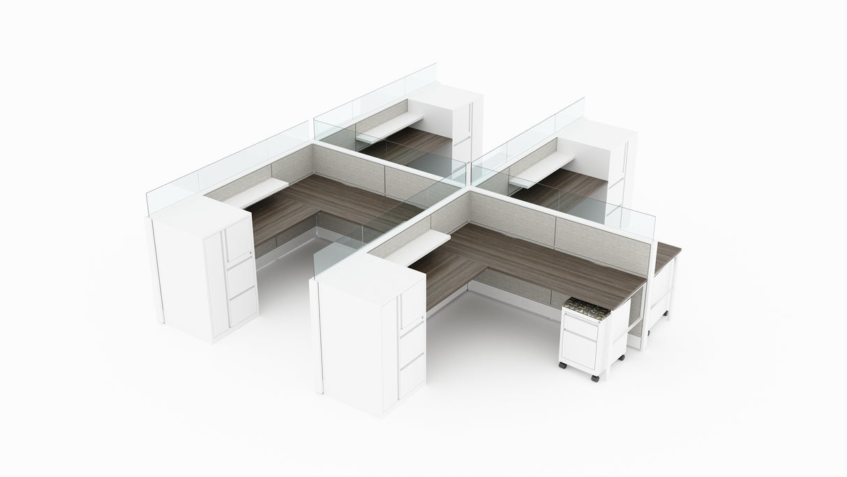 Evolve 4 Person 54" H 6'x6' Workstation Typical | EV514