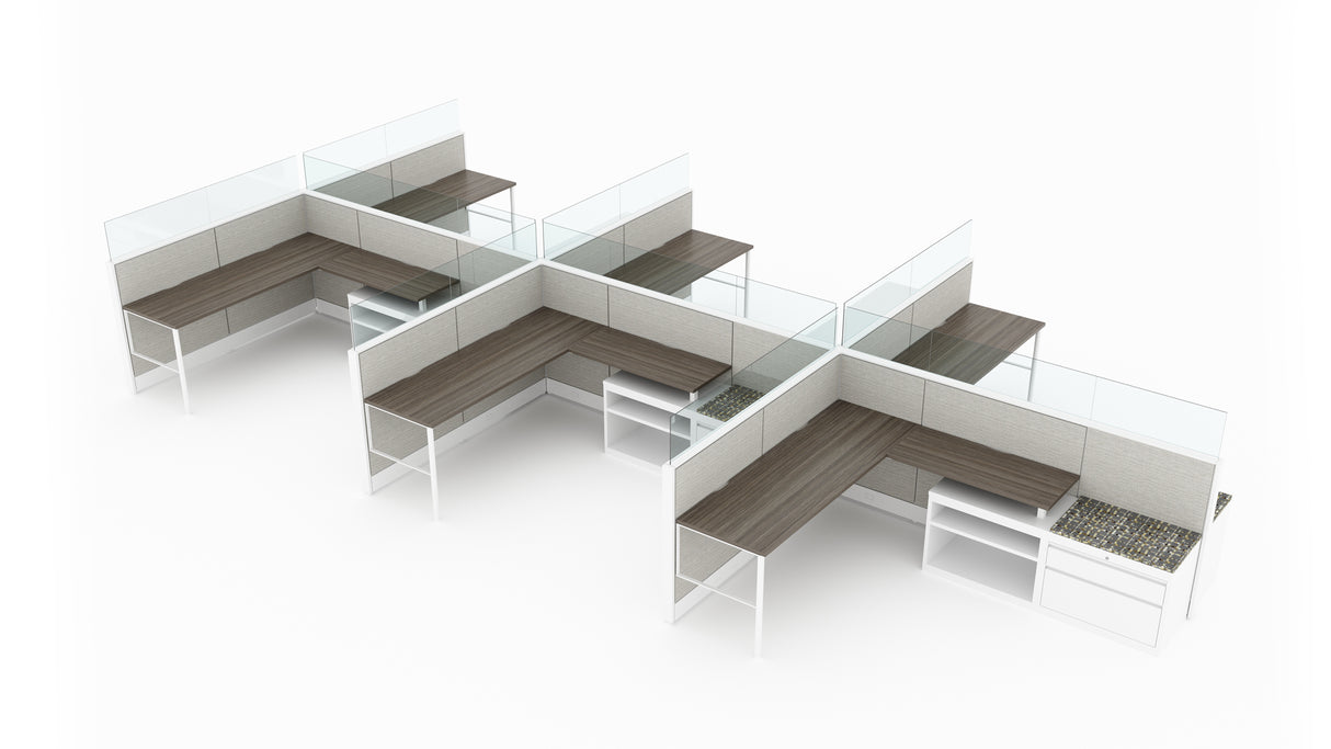 Evolve 6 Person 42" H 6'x8' Workstation Typical | EV516