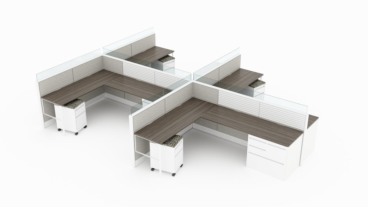 Evolve 4 Person 42" H 6'x8' Workstation Typical | EV517