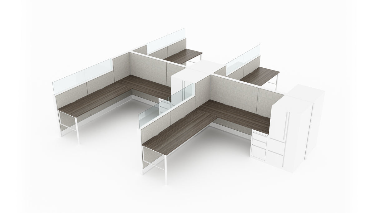 Evolve 4 Person 54" H 8'x8' Workstation Typical | EV518